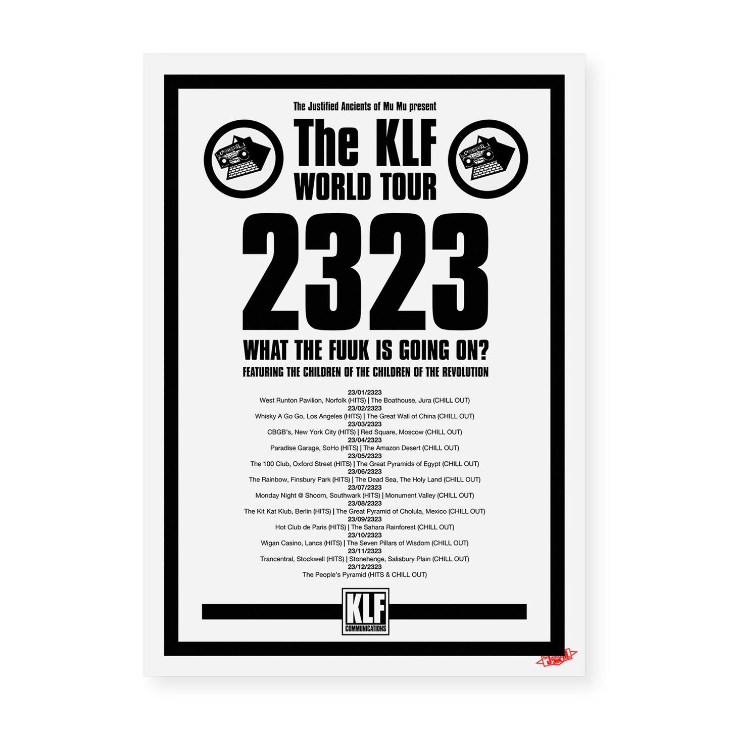 The KLF World Tour Poster White